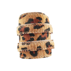 Leopard Print Cowhide Outrop Cuff